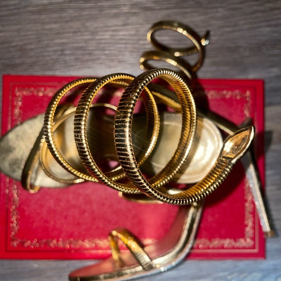 Rene CaoVilla Omega / Juniper Snake Spiral-Wrap Stiletto Sandals - Picture 11 of 16